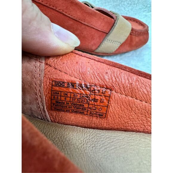 UGG ORANGE AVEN Suede MOCASSIN Driving Loafers! Size 6,5 leather summer fashion - Picture 9 of 14